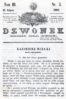 Dzwonek : pismo dla ludu. T. 3, 1860, nr 3