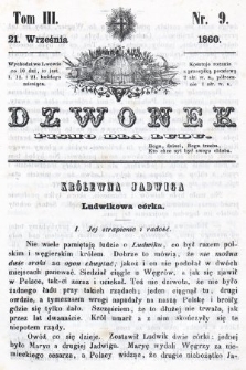 Dzwonek : pismo dla ludu. T. 3, 1860, nr 9
