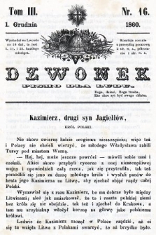 Dzwonek : pismo dla ludu. T. 3, 1860, nr 16