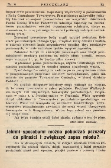 Pszczelarz : organ Towarzystwa Pszczelniczego w Krakowie. 1920, nr 6