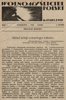 Wolnomyśliciel Polski. 1928, nr 2