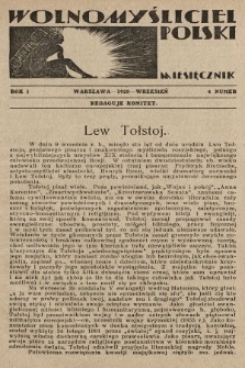 Wolnomyśliciel Polski. 1928, nr 4