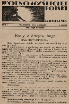Wolnomyśliciel Polski. 1928, nr 7