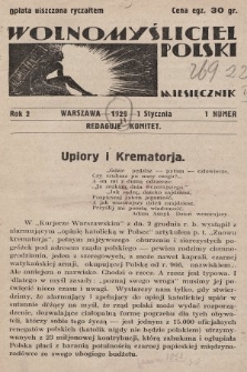 Wolnomyśliciel Polski. 1929, nr 1