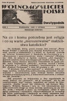Wolnomyśliciel Polski. 1929, nr 3
