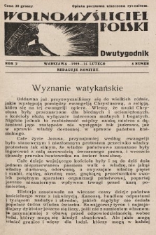Wolnomyśliciel Polski. 1929, nr 4