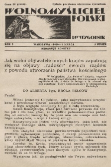 Wolnomyśliciel Polski. 1929, nr 5
