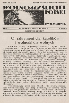 Wolnomyśliciel Polski. 1929, nr 6