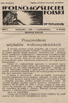 Wolnomyśliciel Polski. 1929, nr 20