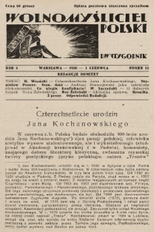 Wolnomyśliciel Polski. 1930, nr 12