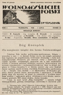 Wolnomyśliciel Polski. 1930, nr 14