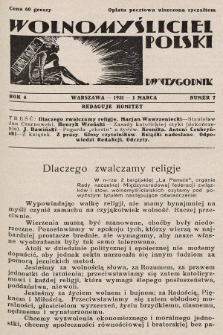 Wolnomyśliciel Polski. 1931, nr 7