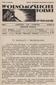 Wolnomyśliciel Polski. 1931, nr 10