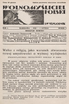 Wolnomyśliciel Polski. 1932, nr 3