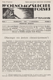 Wolnomyśliciel Polski. 1932, nr 8