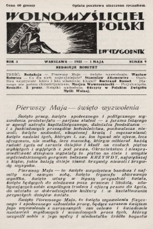 Wolnomyśliciel Polski. 1932, nr 9