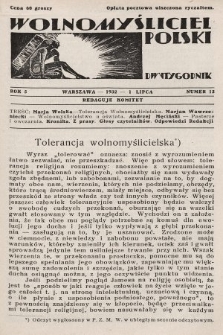 Wolnomyśliciel Polski. 1932, nr 13