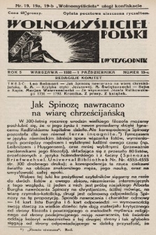 Wolnomyśliciel Polski. 1932, nr 19 c (po konfiskacie nakład czwarty)