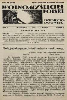 Wolnomyśliciel Polski. 1933, nr 7