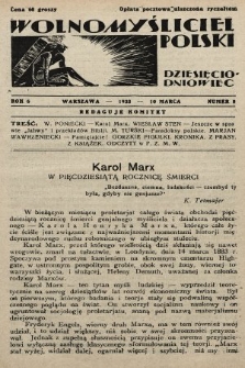 Wolnomyśliciel Polski. 1933, nr 8