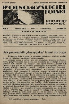 Wolnomyśliciel Polski. 1933, nr 11
