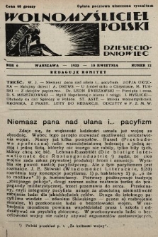 Wolnomyśliciel Polski. 1933, nr 12
