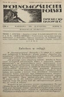 Wolnomyśliciel Polski. 1933, nr 13