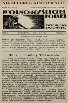 Wolnomyśliciel Polski. 1933, nr 15 (po konfiskacie nakład drugi)
