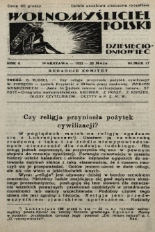 Wolnomyśliciel Polski. 1933, nr 17