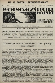 Wolnomyśliciel Polski. 1933, nr 19 (po konfiskacie nakład drugi)
