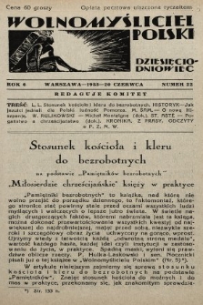Wolnomyśliciel Polski. 1933, nr 22