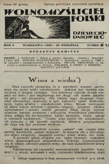 Wolnomyśliciel Polski. 1933, nr 32 (po konfiskacie nakład drugi)