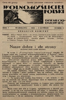 Wolnomyśliciel Polski. 1934, nr 4