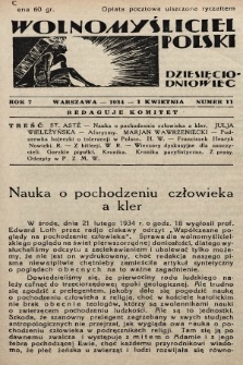Wolnomyśliciel Polski. 1934, nr 11