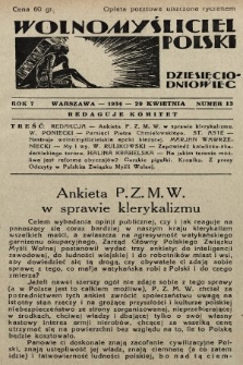 Wolnomyśliciel Polski. 1934, nr 13