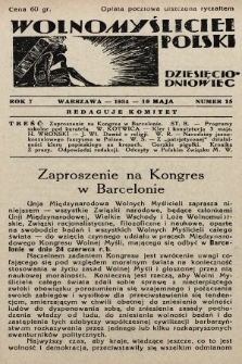 Wolnomyśliciel Polski. 1934, nr 15