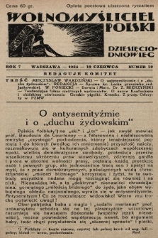 Wolnomyśliciel Polski. 1934, nr 19