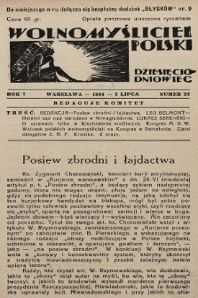 Wolnomyśliciel Polski. 1934, nr 22