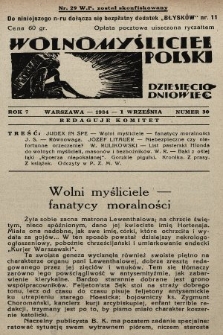 Wolnomyśliciel Polski. 1934, nr 30 (po konfiskacie nakład drugi)