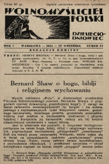 Wolnomyśliciel Polski. 1934, nr 31