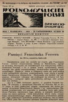 Wolnomyśliciel Polski. 1934, nr 34