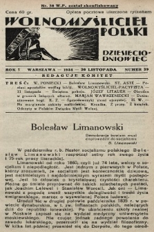 Wolnomyśliciel Polski. 1934, nr 39 (po konfiskacie nakład drugi)