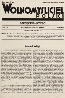 Wolnomyśliciel Polski. 1935, nr 9