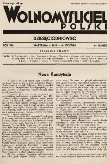 Wolnomyśliciel Polski. 1935, nr 14
