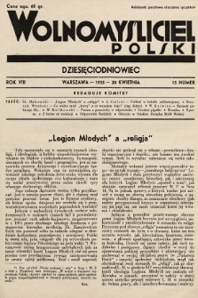 Wolnomyśliciel Polski. 1935, nr 15