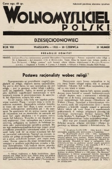 Wolnomyśliciel Polski. 1935, nr 21
