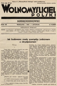 Wolnomyśliciel Polski. 1935, nr 42 (po konfiskacie nakład drugi)