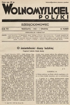 Wolnomyśliciel Polski. 1935, nr 46