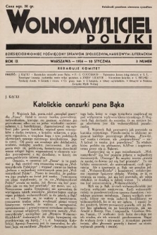 Wolnomyśliciel Polski : dziecięciodniowiec poświęcony sprawom społecznym, naukowym i literackim. 1936, nr 3