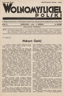 Wolnomyśliciel Polski : dziecięciodniowiec poświęcony sprawom społecznym, naukowym i literackim. 1936, nr 24